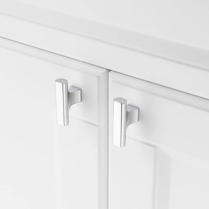 KOOFIZO 10-Pack Cabinet Knob - Chrome Pull Handle (50mm / 2 Inch), K20 Solid Hardware for Kitchen Cupboard Door, Bedroom Dresser Drawer, Bathroom Wardrobe