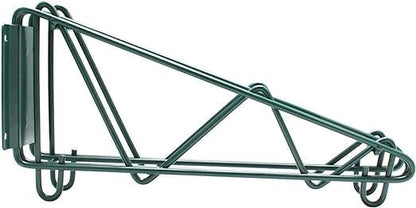 Epoxy Green Wall Mounting Bracket for Wire Shelving | 2 Brackets for Commercial, Retail or Home Use | NSF Certified | Set of 2 Brackets | (24")