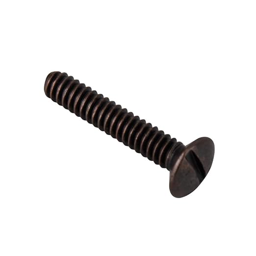 Henne Bery 3/4" Long 6-32 Thread, Oval Head Milled Slot Replacement Wall Plate Screws, 50 Pack, Bronze