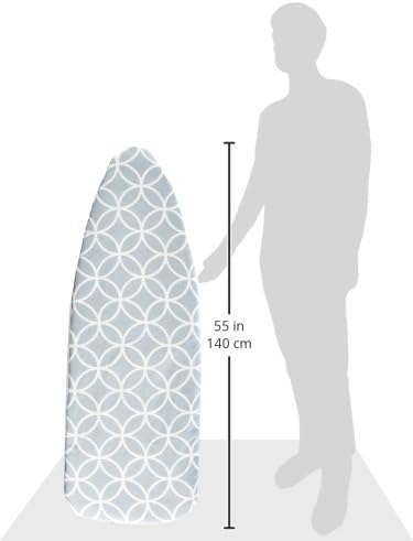 Westex Circles Heavy Duty Ironing Board Cover and Pad, Thick 3-Layer Stain Resistant Padding, Elasticized Skirt, Click-to-Close Fastener, 15 x 54 Inch (Board NOT Included, Cover ONLY)