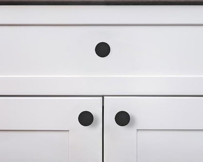khtumeware 20 Pack Cabinet Knobs Black Kitchen Cabinet Knobs Round Dresser Drawer Knobs Matte Black Drawer Pulls Closet Door Knobs 1-1/5 Inch
