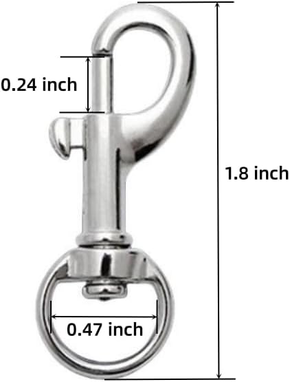 Flag Clips Swivel Snap Hooks, 4 Pcs Zinc Alloy 1.8 Inch Multifunctional Swivel Snap Hooks for Dog Leash Hook Boat Rope Keychain