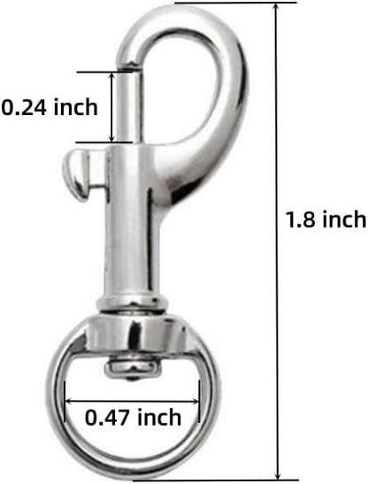 Flag Clips Swivel Snap Hooks, 4 Pcs Zinc Alloy 1.8 Inch Multifunctional Swivel Snap Hooks for Dog Leash Hook Boat Rope Keychain