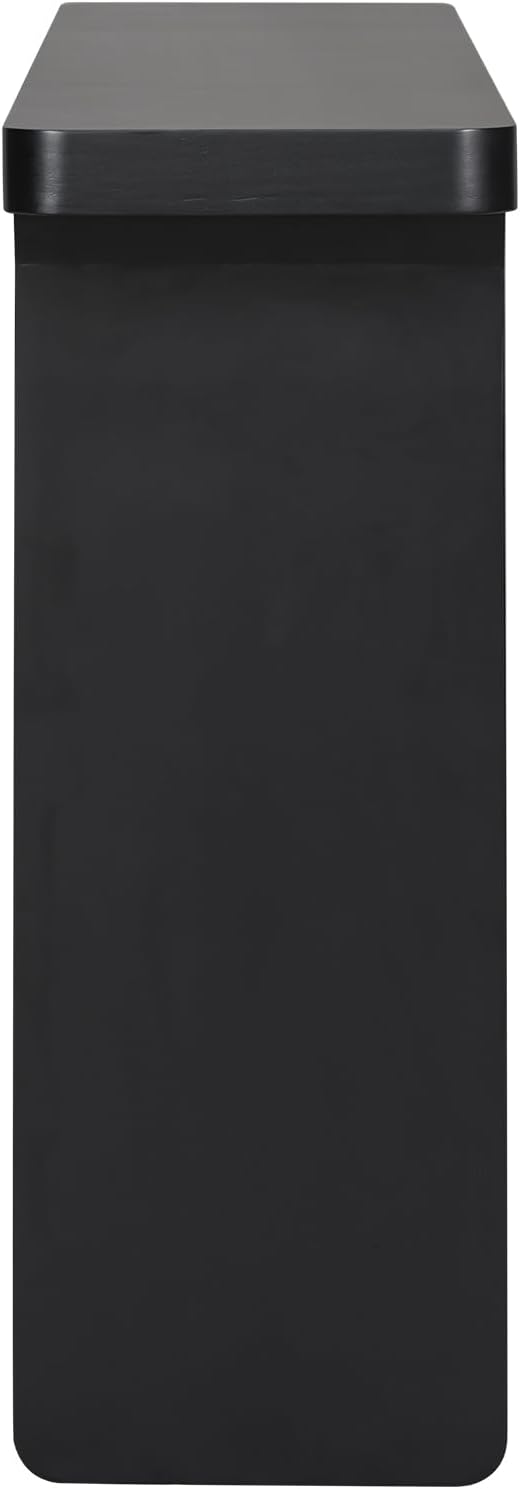 Elegant Acacia Veneer Entryway Table, Narrow Sofa Table Behind The Couch, Minimalist Rectangular Entryway Table, Modern Foyer Tables for Entryway, Hallway, Living Room, Foyer, Corridor (Black-40RT)