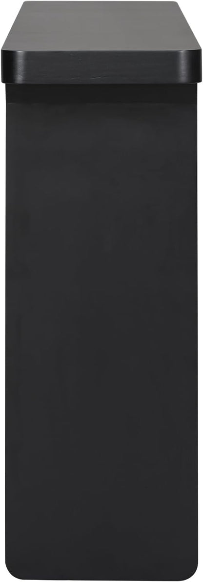 Elegant Acacia Veneer Entryway Table, Narrow Sofa Table Behind The Couch, Minimalist Rectangular Entryway Table, Modern Foyer Tables for Entryway, Hallway, Living Room, Foyer, Corridor (Black-40RT)