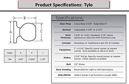 Kwikset Tylo Dummy Door Knob, Single Sided Handle for Closets, French Double Doors, and Pantry, Antique Brass Non-Turning Interior Push/Pull Door Knob, with Microban Protection