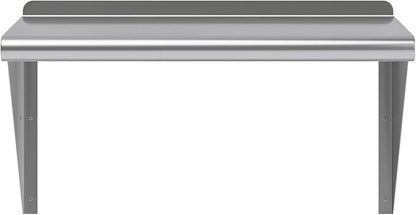 NSF Certified 18 Gauge Heavy Duty Stainless Steel Wall Shelf with Brackets for Kitchens, Utility Rooms, Storage, Offices & Home (24"x16")