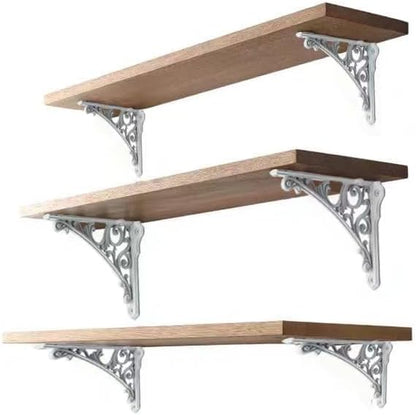 Decorative Shelf Bracket 6 inch, White Brackets for Shelving, Heavy Duty Vintage, DIY Projects, Hardware Included, 4 Pack, 5.9x4.17x1.73 inch,Baroque Style