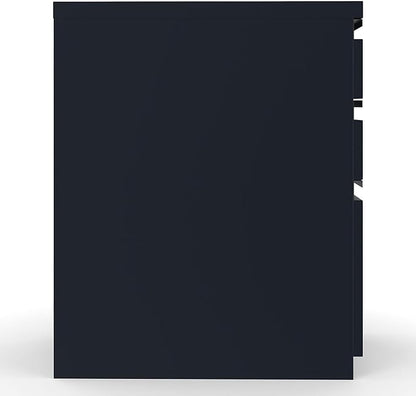 STAPLES 3-Drawer Vertical File Cabinet, Letter Size Documents, Lockable & Mobile, 23" D x 15" W x 27.75" H, Black