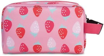 PackIt® Freezable Snack Box, Sweet Strawberry, Built with EcoFreeze® Technology, Collapsible, Zip Closure with Buckle Handle, Designed For Work Snacks, Fresh Snacks On the Go, Adults, and All Ages