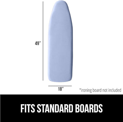 GORILLA GRIP The Original Ironing Board Cover and Pad, Silicone Coating, Thick Scorch Resistant Padding, Heavy Duty Iron Covers Standard Boards, Hook and Loop Fastener Strap, Blue, 18x49