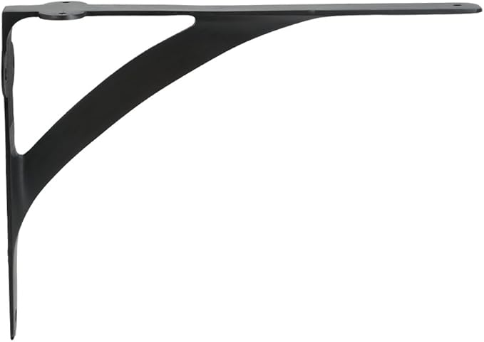 Set of 2 Shelf Brackets for 8", 10", 12" Shelves - Oil Rubbed Bronze Finish - 9.88" X 7.38" Heavy Duty Brass L Brackets for Wall Shelves Hardware Included,