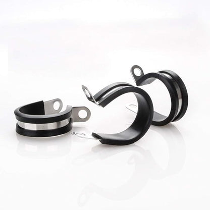 LOKMAN 20 Pack 1/4 Inch Stainless Steel Cable Clamp, Rubber Cushioned Insulated Clamp, Metal Tube Holder for Tube, Pipe or Wire Cord Installation