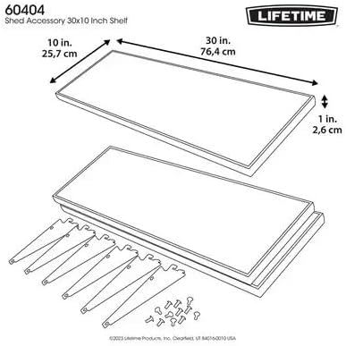 LIFETIME 60404 30 x 9 Inch 3 Pack Shelves for 7', 8', and 11 Ft. Wide Sheds