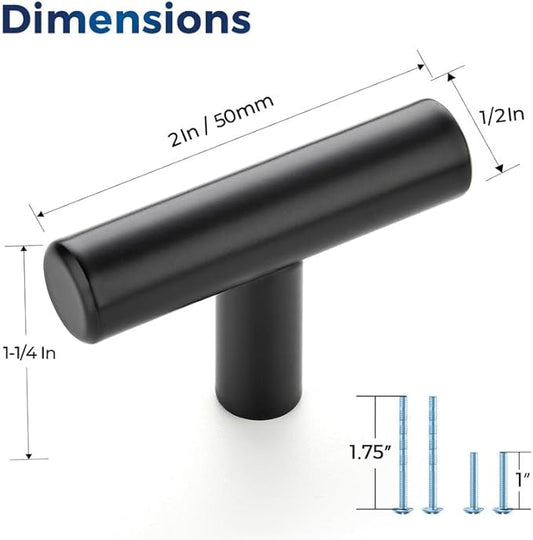 JOY DECOR 20 Pack Cabinet Knobs, Black Cabinet Handles, 2in Kitchen Cabient Knobs, Single Hole Drawer Knobs for Dresser Drawers