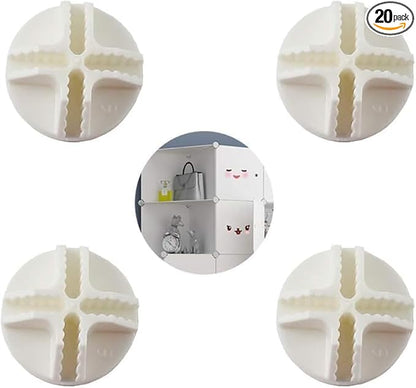 20Pcs White Wire Cube Connectors Wire Grid Cube Connectors for Modular Closet Storage, Organizer and Wire Grid Cube Storage, Closet Mounted Storage and Organization Systems, Clothing Closet Storage