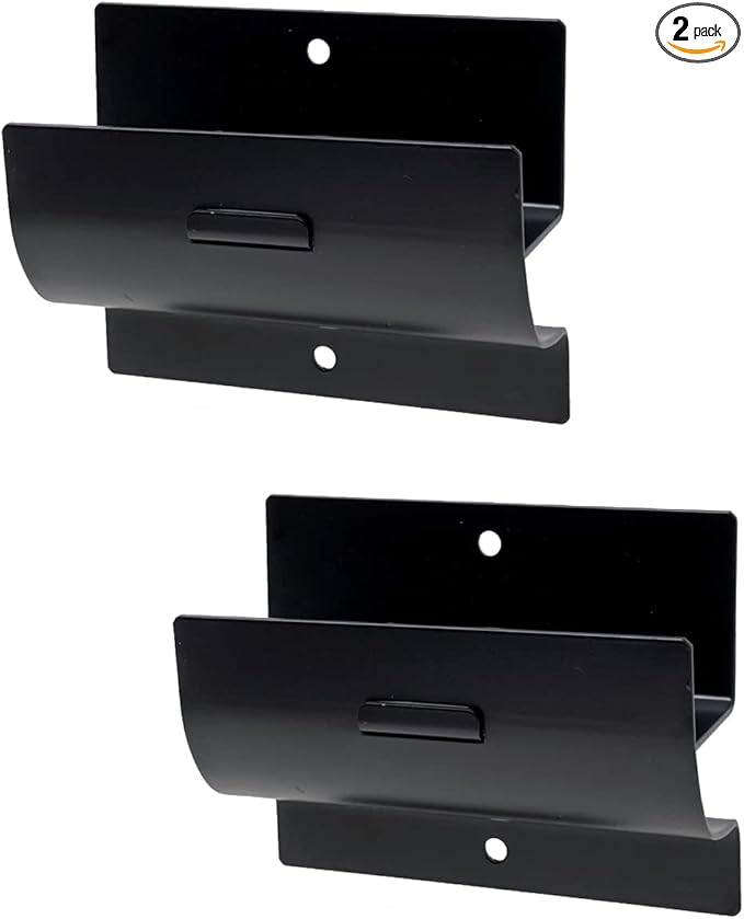 Tetra-Teknica GMH-01-2P 4-in Steel Wall Mount Ladder and Wheelbarrow Hanger, Matte Black, Pack of 2