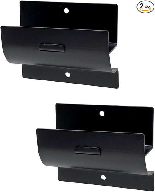 Tetra-Teknica GMH-01-2P 4-in Steel Wall Mount Ladder and Wheelbarrow Hanger, Matte Black, Pack of 2