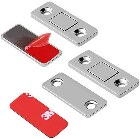 Mousike Magnetic Door Catch Ultra Thin Cabinet Magnets Stainless Steel Drawer Magnet Catch for Sliding Door Closure Kitchen Cabinet Cupboard Closet Closer (8 Pack)
