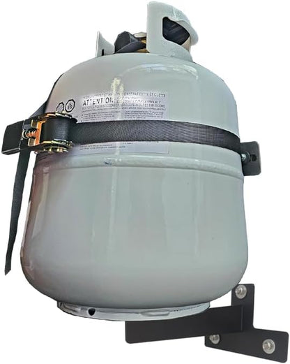 Propane Tank Holder, RV Propane Tank Storage,Exchange Propane Gas Cylinder Support for Campervans and Travel Trailers Suitable for Standard 20-30 Pound (Black) (XO1-1)