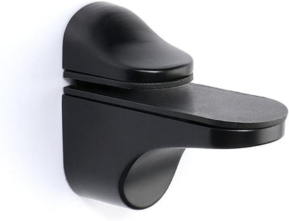 Adjustable Wood/Glass Shelf Bracket Wall Mount, Black, 4 Pack
