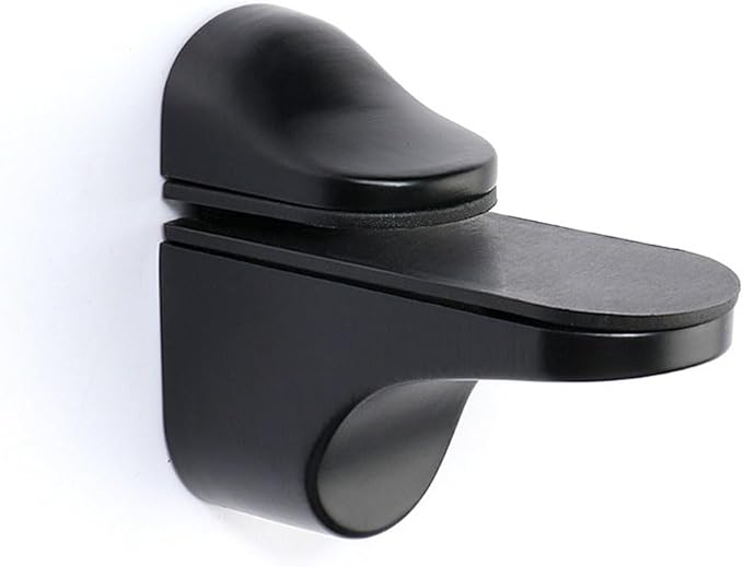 Adjustable Wood/Glass Shelf Bracket Wall Mount, Black , 2 Pack