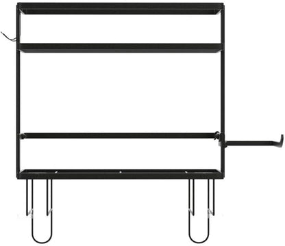 Godboat Bathroom Organizers, 2-Tier Over Toilet Storage, Floating Shelves with 2 Hooks & Paper Holder, Wall Mounted Shelf Furniture, Cool Accessories & Decor, Gifts for Women, Mothers Day (Black)