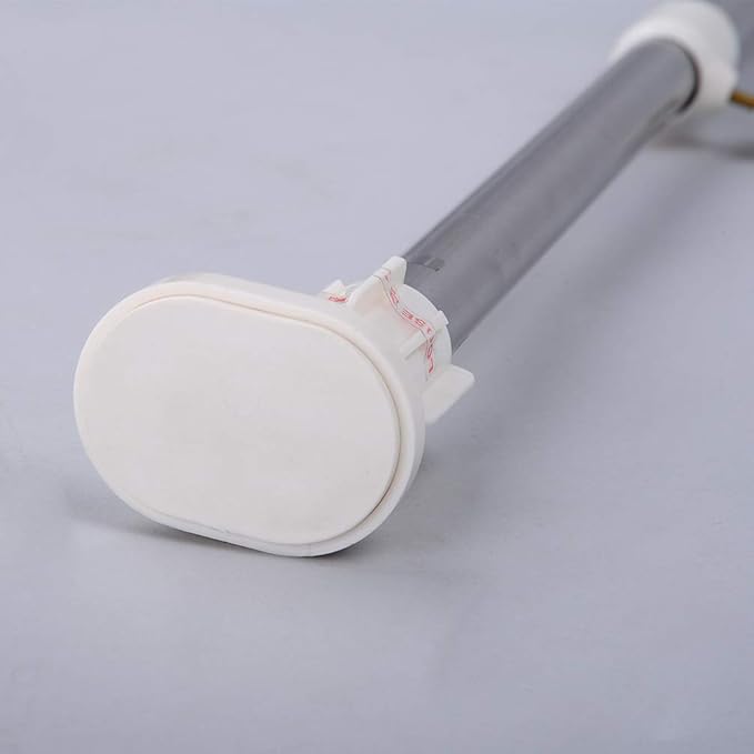 BAOYOUNI Adjustable Shower Window Curtain Tension Rod Oval Head Decorative Straight Closet Wardrobe Rail Pole Bar Clothes Hanger for Bathroom Kitchen Balcony, Ivory, 43.11-64.17 Inches