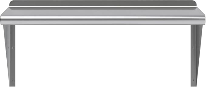 NSF Certified 18 Gauge Heavy Duty Stainless Steel Wall Shelf with Brackets for Kitchens, Utility Rooms, Storage, Offices & Home (30"x16")