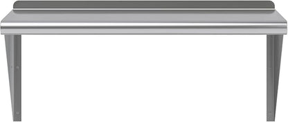 NSF Certified 18 Gauge Heavy Duty Stainless Steel Wall Shelf with Brackets for Kitchens, Utility Rooms, Storage, Offices & Home (30"x16")