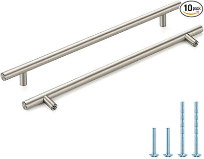 Brushed Nickel Cabinet Handles 10 Inch Hole Spacing Stainless Steel Drawer Pulls for Cabinets, Dresser, Bathroom 10 Pack