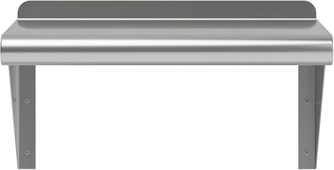 NSF Certified 18 Gauge Heavy Duty Stainless Steel Wall Shelf with Brackets for Kitchens, Utility Rooms, Storage, Offices & Home (16"x10")