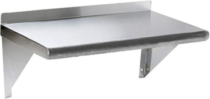 Stainless Steel Wall Mount Shelf NSF Approved 12" X 24" - 18 Gauge