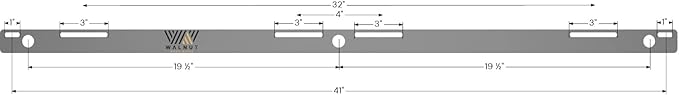 Floating Shelf Bracket - 43” Hidden Shelf Brackets, 150 LB Weight Capacity, for Shelves 43-60" Long, 3/4 Inch Industrial Solid Steel Support Rods Walnut Wood Works