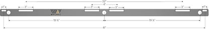 Floating Shelf Bracket - 43” Hidden Shelf Brackets, 150 LB Weight Capacity, for Shelves 43-60" Long, 3/4 Inch Industrial Solid Steel Support Rods Walnut Wood Works