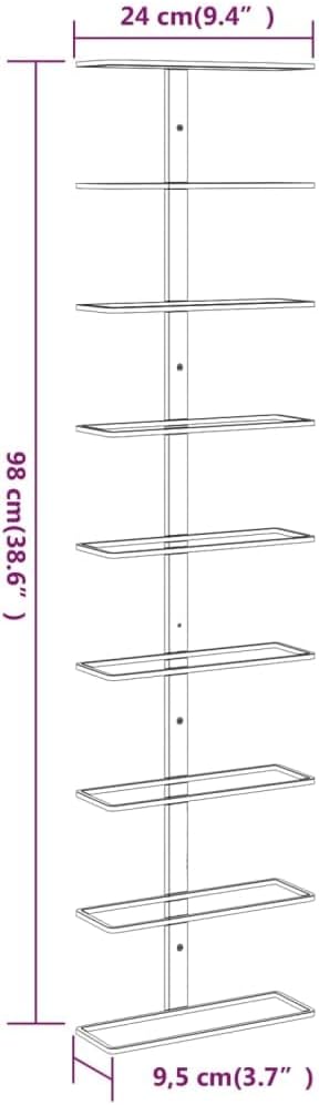 vidaXL Wall-Mounted Wine Rack - White Iron Construction - Holds 9 Bottles - Modern Design - Ideal for Kitchens, Pantries and Bars