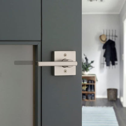 Kwikset Halifax Interior Passage Door Handle,Lever for Closet and Hallway Doors,Reversible Non-Locking Handle Lever,Satin Nickel,with Microban Protection,(Pack of 12)