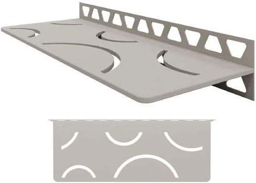 Schluter Rectangular Shelf for Tiled Walls - 4mm Thick, Curve Design, Aluminum Material, Greige Finish - SWS1D6TSBG