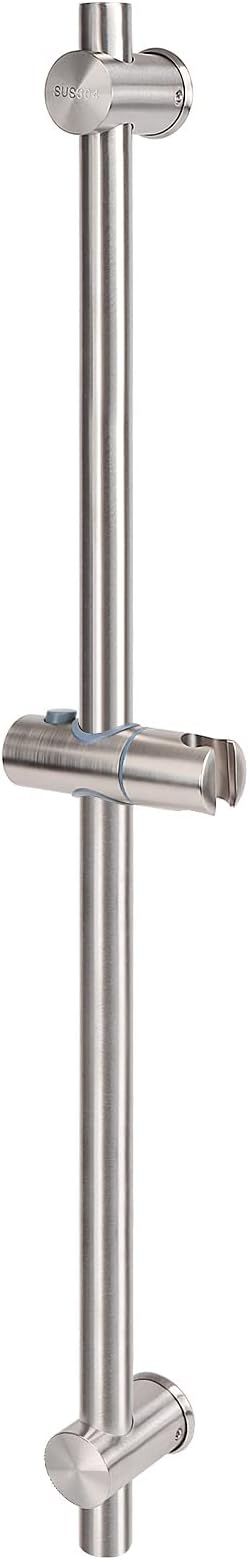 NearMoon Slide Bar with Height/Angle Adjustable Handheld Shower Holder, Bathroom SUS 304 Stainless Steel Head Holder for Bath (Screw Mounted, Brushed Nickel)