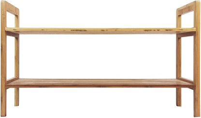 Oceanstar 2 Tier Natural Bamboo Shoe Rack