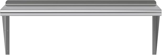 NSF Certified 18 Gauge Heavy Duty Stainless Steel Wall Shelf with Brackets for Kitchens, Utility Rooms, Storage, Offices & Home (36"x14")
