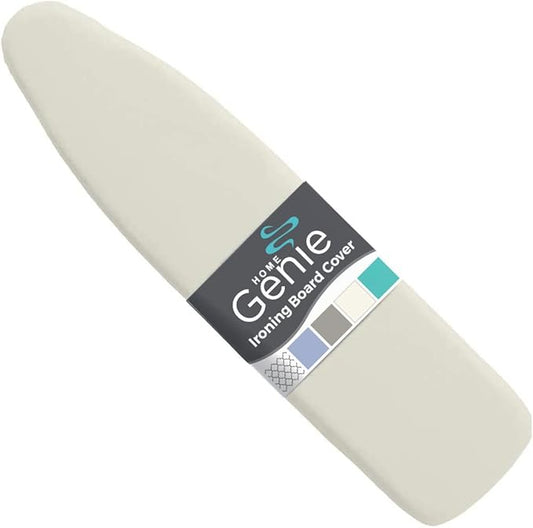 HOME GENIE Ironing Board Cover, Extra Thick Padding, Scorch Resistant Silicone Coating, 15x54 Full Size, Elastic Edge Heavy Duty Iron Pad Covers Standard Boards, Hook and Loop Fastener Strap, Linen