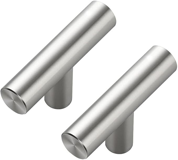 50 Pack Brushed Nickel Cabinet Knobs - Kitchen Cabinet Knobs Silver Cabinet Pulls for Kitchen Cabinet Drawer Stainless Steel Dresser Knobs for Cabinet Hardware 2in Length Single Hole T Bar