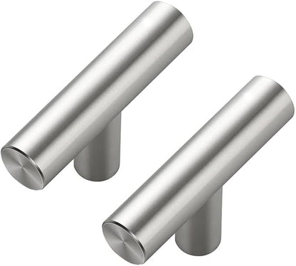 50 Pack Brushed Nickel Cabinet Knobs - Kitchen Cabinet Knobs Silver Cabinet Pulls for Kitchen Cabinet Drawer Stainless Steel Dresser Knobs for Cabinet Hardware 2in Length Single Hole T Bar