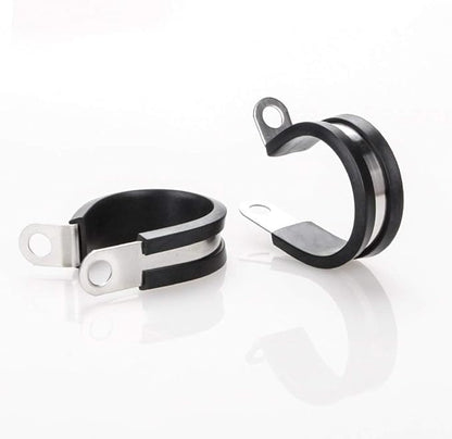 LOKMAN 20 Pack 1/2 Inch Stainless Steel Cable Clamp, Rubber Cushioned Insulated Clamp, Conduit Wire Holder Strap Clips for Tube, Pipe or Wire Cord Installation