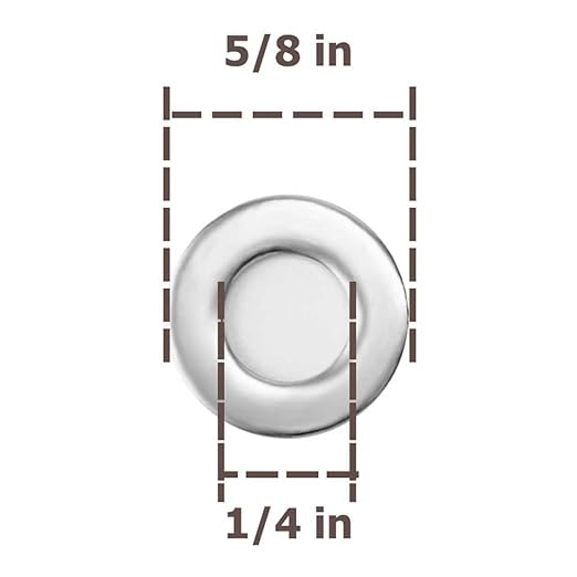 1/4" Stainless Steel Flat Washers, 5/8" OD, 18‑8 (304) Stainless Steel, SAE & Metric Washers — 100 Pack for Automotive, Home, Industrial & DIY