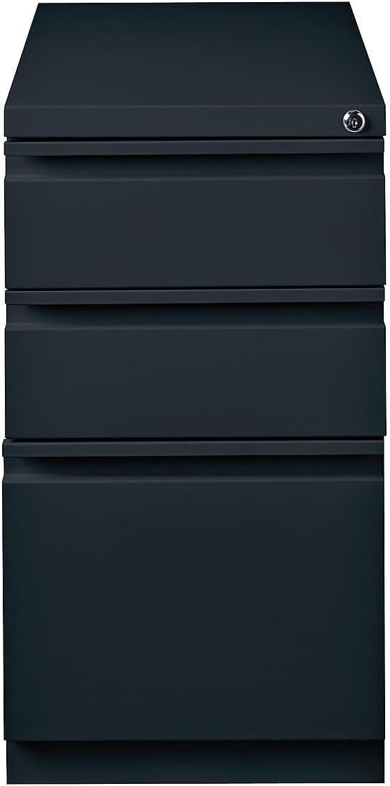 STAPLES 3-Drawer Vertical File Cabinet, Letter Size Documents, Lockable & Mobile, 23" D x 15" W x 27.75" H, Black