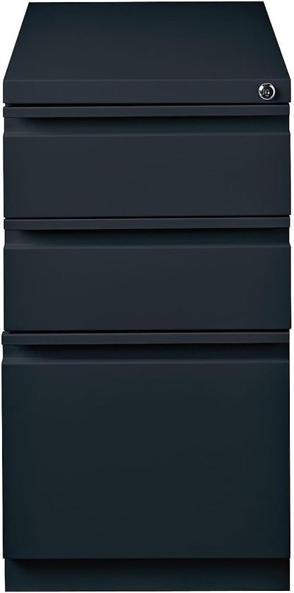 STAPLES 3-Drawer Vertical File Cabinet, Letter Size Documents, Lockable & Mobile, 23" D x 15" W x 27.75" H, Black