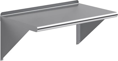 AmGood 18 in. x 30 in. Stainless Steel Wall Shelf | NSF | Metal Shelving | Garage, Laundry, Storage, Utility Room | Restaurant, Commercial Kitchen