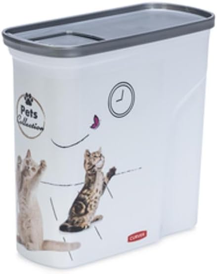 Curver PetLife Food Container 2 kg Dry Food Container for Cats Storage Container for Pet Food 20.5 x 8.6 x 19.40 cm